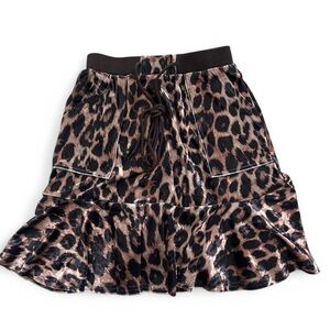 Leopard Print Flared Skirt